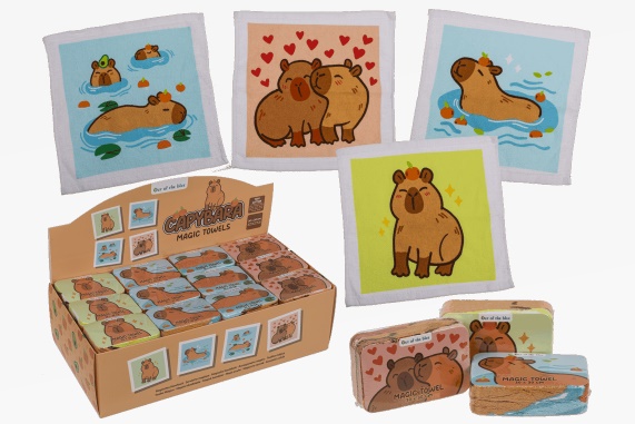 Magic cotton towel capybara 4 asst. (48)