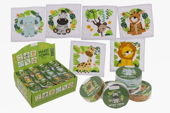 Magisches Handtuch Zootier 6fach (48)