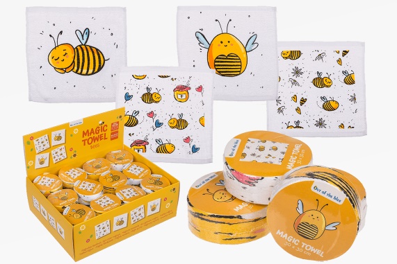 Magic cotton towel bees 4 assorted (48)