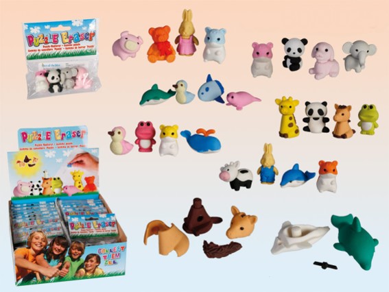 Puzzle rubber animals 4pcs set (24)